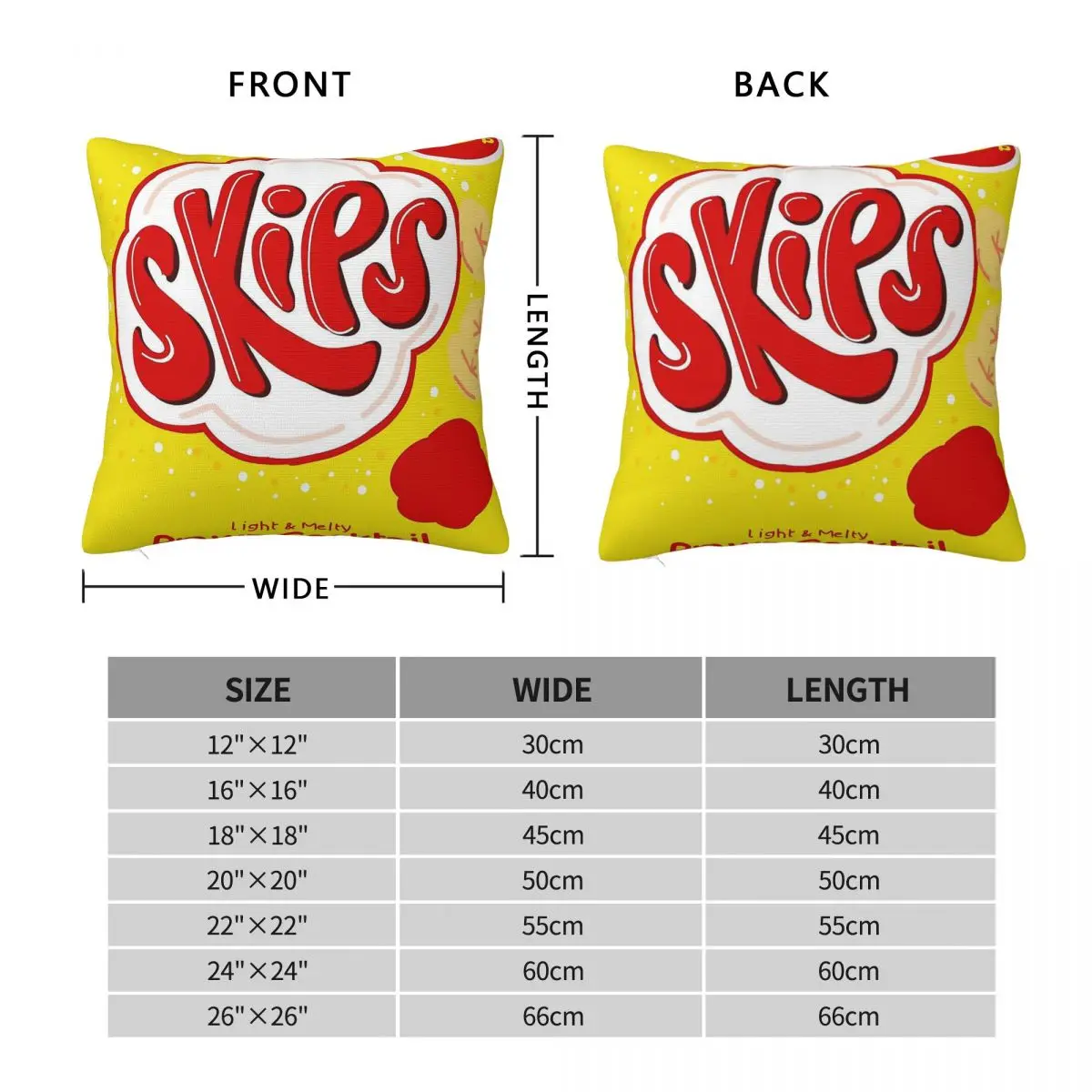 Skips Crisps British Snack Square Pillowcase Polyester Linen Velvet Printed Decorative Throw Pillow Sofa Seater Cushion Cover