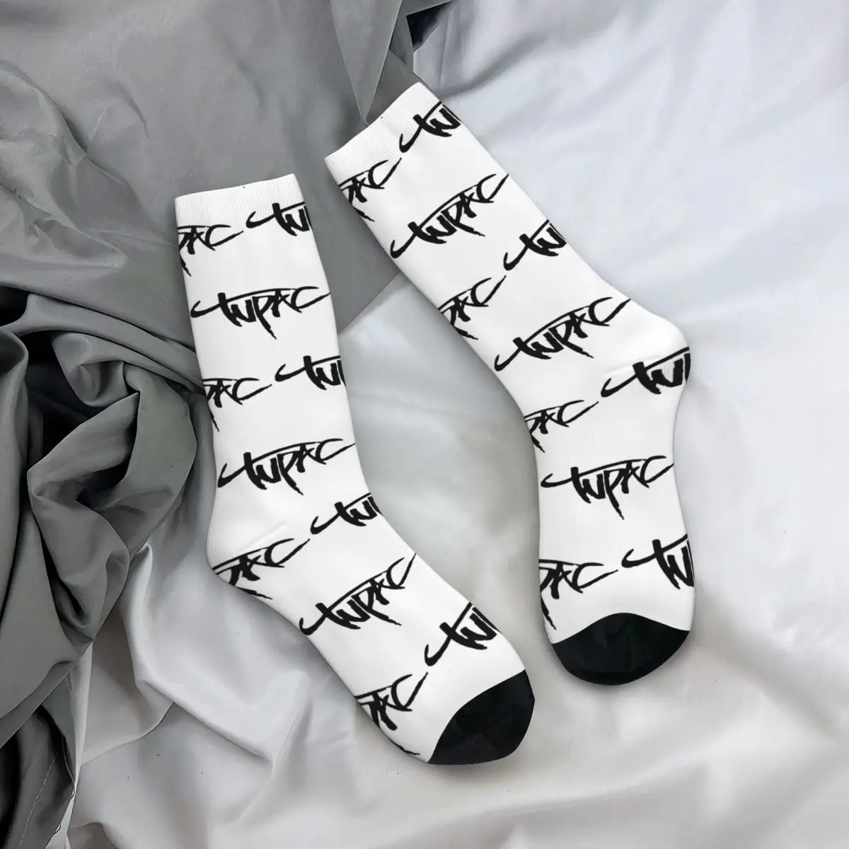 Calcetines Tupac de Hip Hop para hombre y mujer, divertidos calcetines felices 2pac de alta calidad para primavera, verano, Otoño e Invierno, medias de tubo medio, regalos