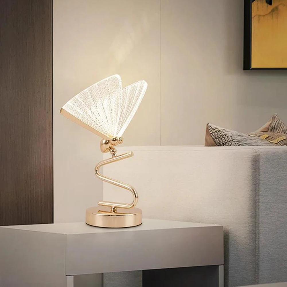 【~ New FDDT】Butterfly Decorative Lamp 6W LED Desk Lamp for Living Room Modern Floor Lamp for Bedroom EU Plug White Light