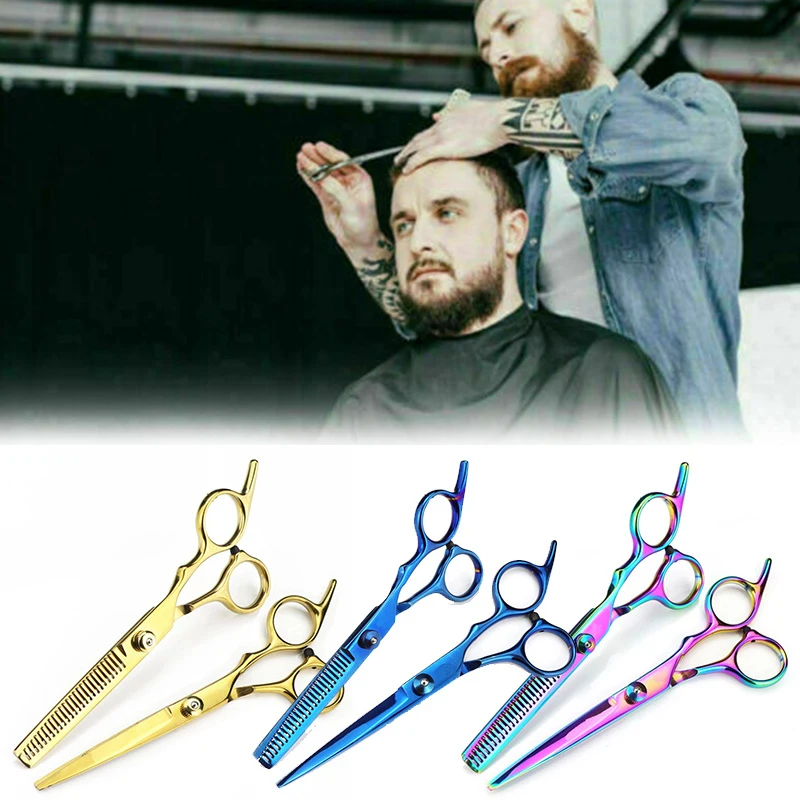 6 Japan Steel Professional Hairdressing Scissors Hair Thinning Barber Scissors Set Hair Cutting Shears 440C Scissors