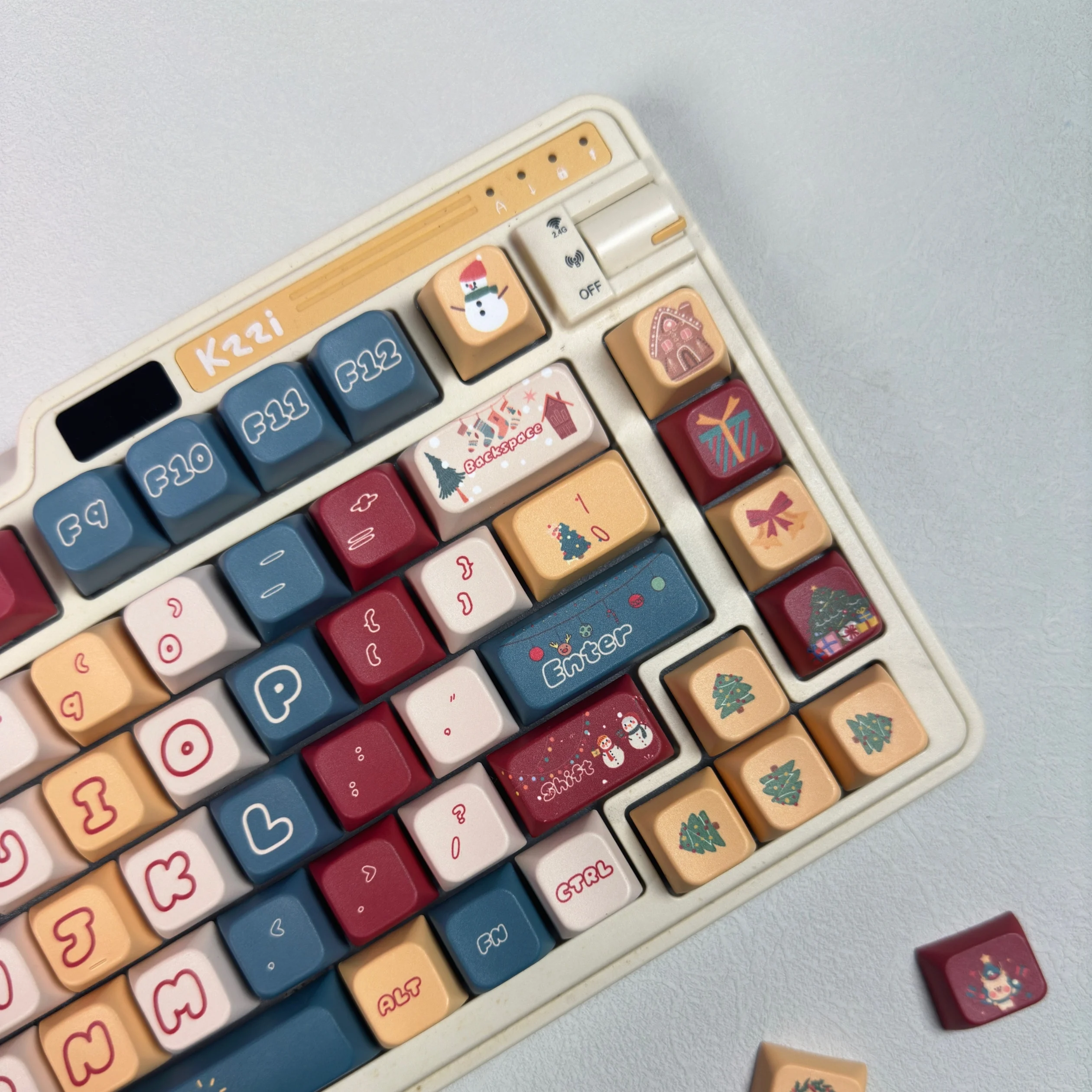 Dye Sublimation MDA Profile PBT Keycaps For Cherry Mx Switch Mechanical keyboard Key Caps 126 Keys Christmas theme Keycap Custom