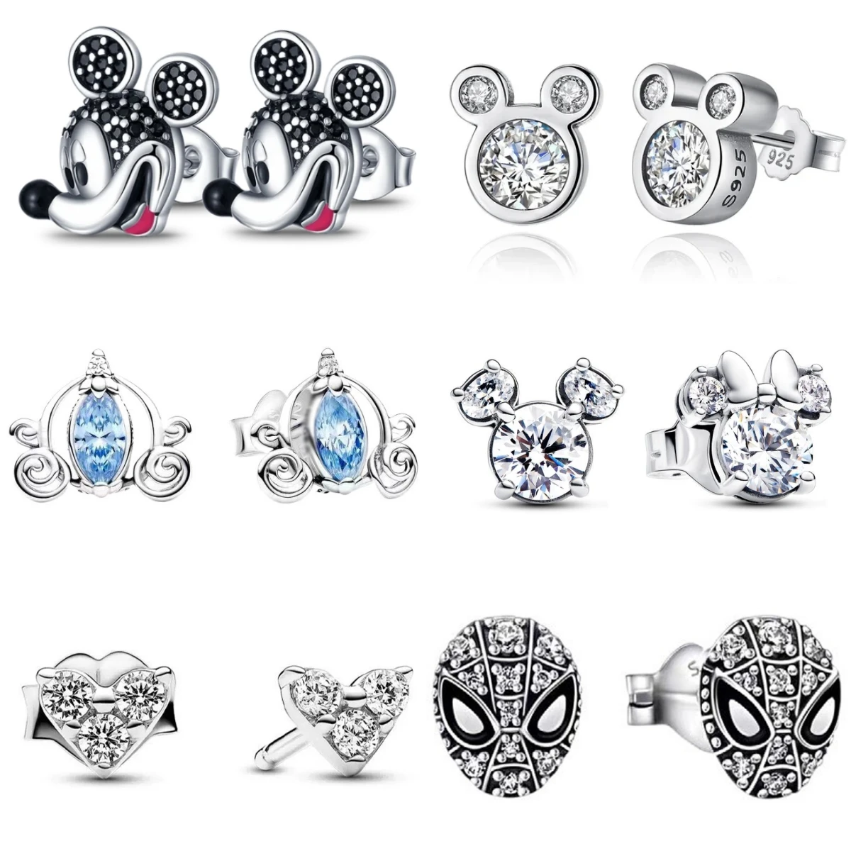 Disney New 925 Sterling Silver Rings Mickey Minnie For Women Kids Original Silver 925 Wedding Ring Jewelry Gift