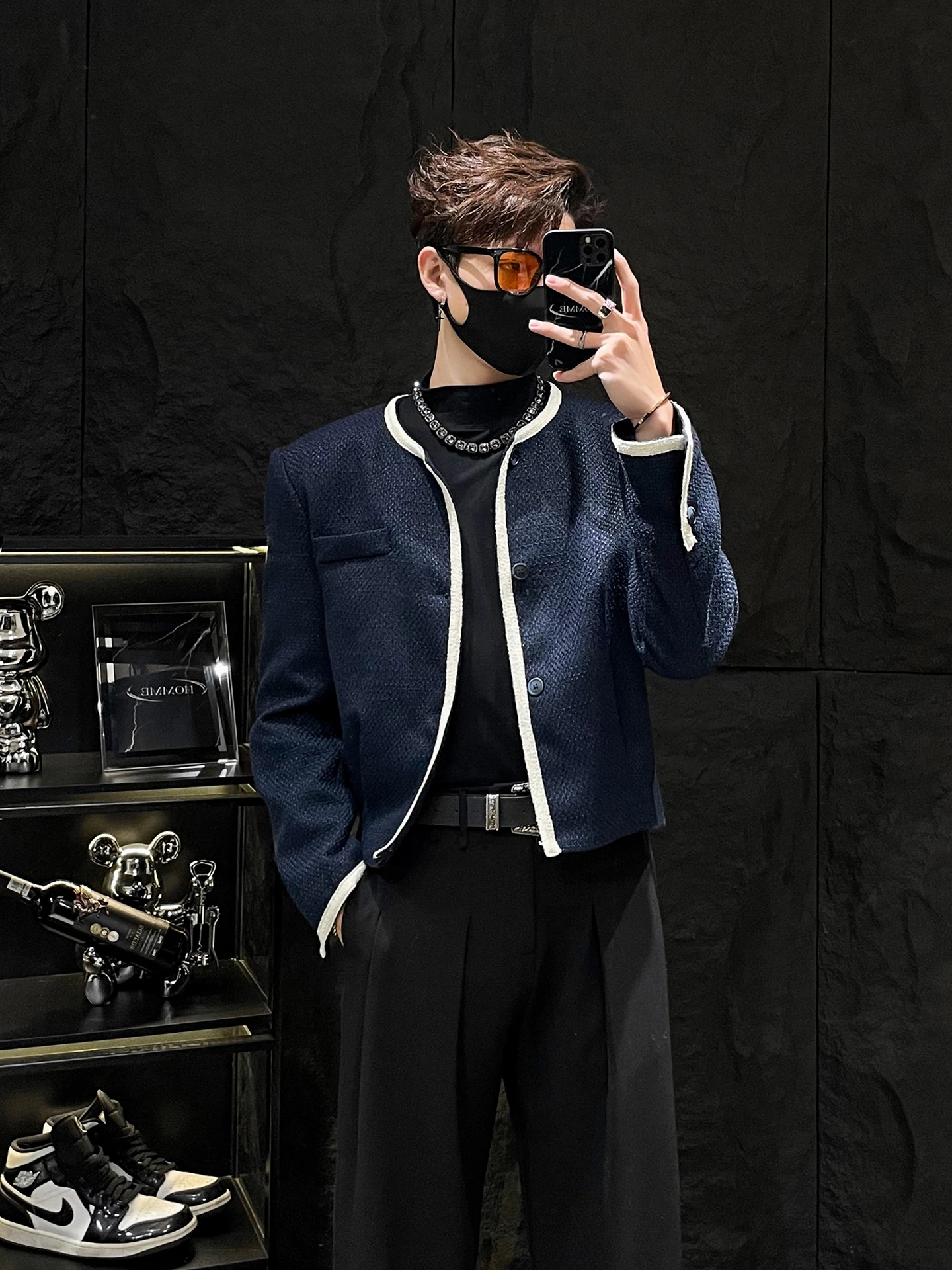 

Homme ort Стеганая мужская куртка в Корейском стиле Sle Color Blo oulder Pad Верхняя одежда Faionable Универсальный топ Молодежный тренд