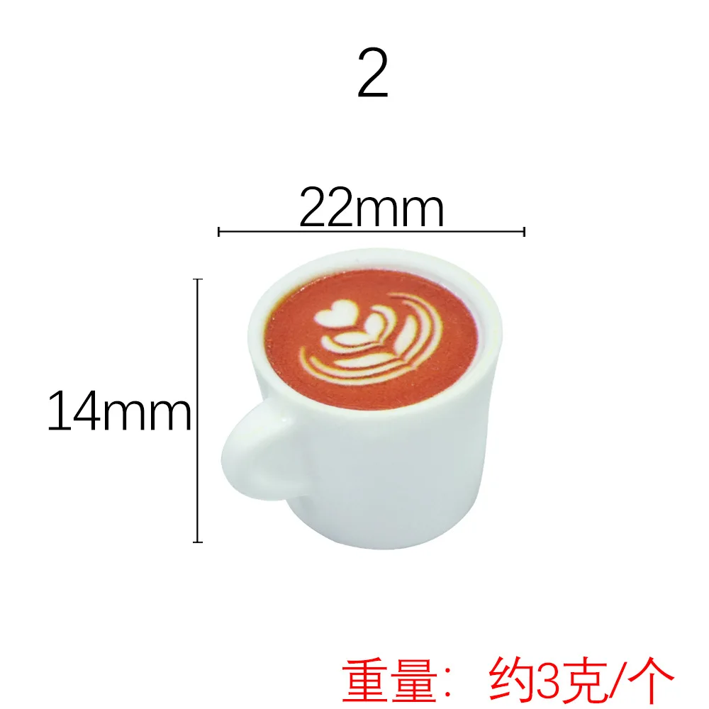 Mini Coffee Cup Cafe Plate Resin Dollhouse Simulation Food Play Scale Ornaments Diy Handmade Doll Accessories Home Decor Crafts