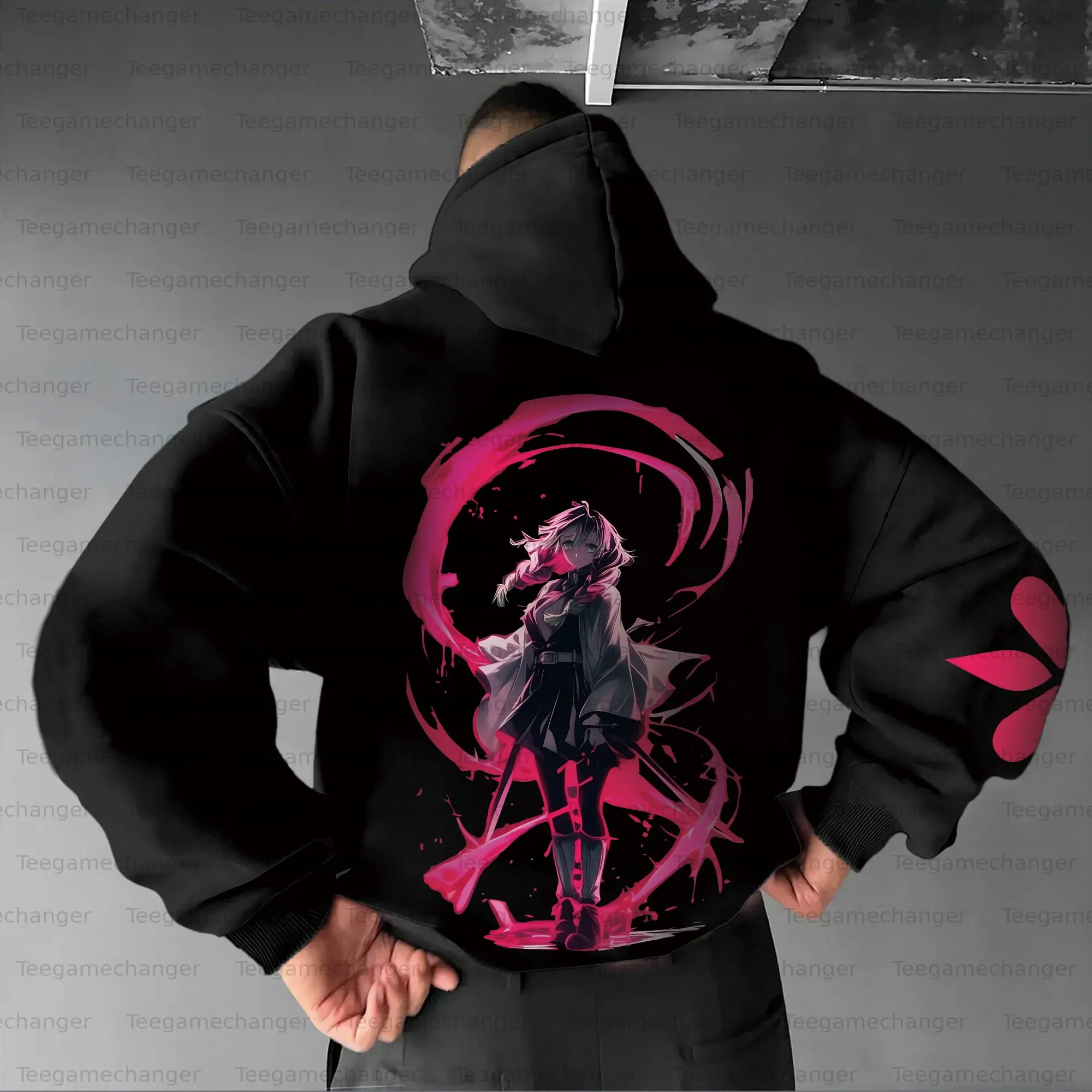 شيطان القاتل غطاء رأس أسود الرجال النساء 2025 الشتاء القطن البلوز Rengoku Kyojuro شخصية تصميم الشعر الأصفر تأثير لهب #1