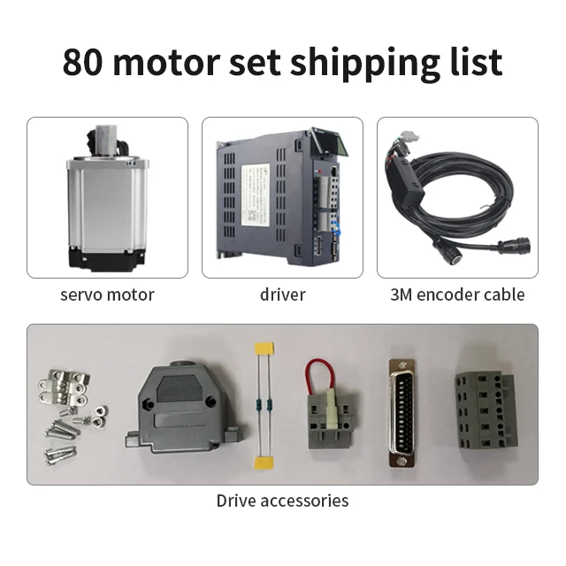 มอเตอร์เซอร์โว Lichuan AC 220V 1.5KW 3000rpm 4.0nm พร้อมตัวควบคุม A6 Canopen RS485 พร้อมสายเคเบิล 3 เมตร