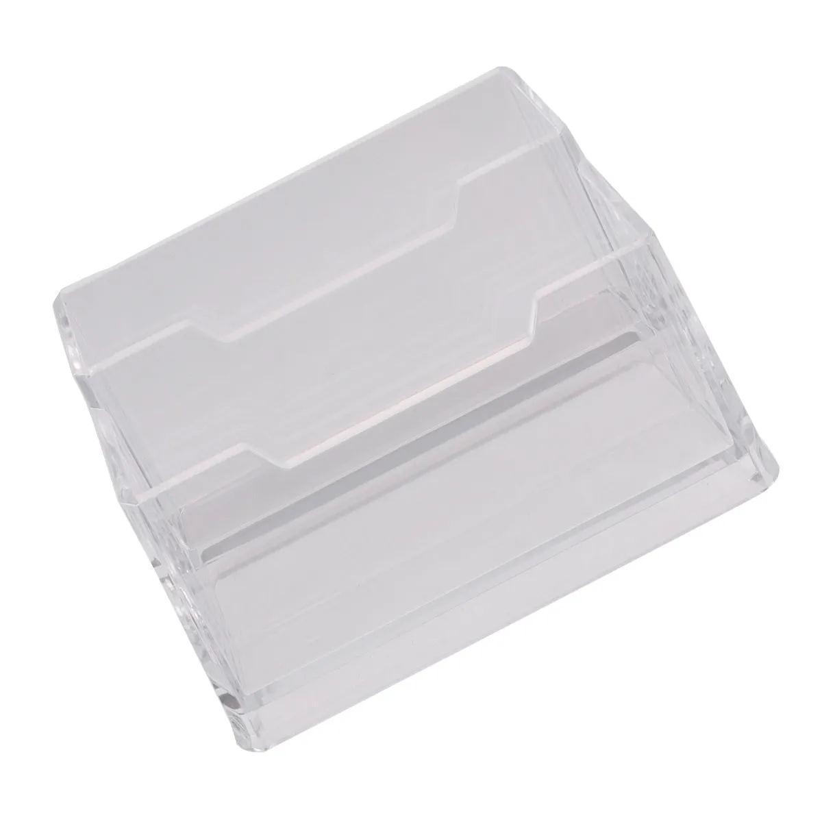 

1Pcs Transparent Acrylic Desktop Business Card Holder Small Open Design Office Organizer Cards Storage Box for Meetings