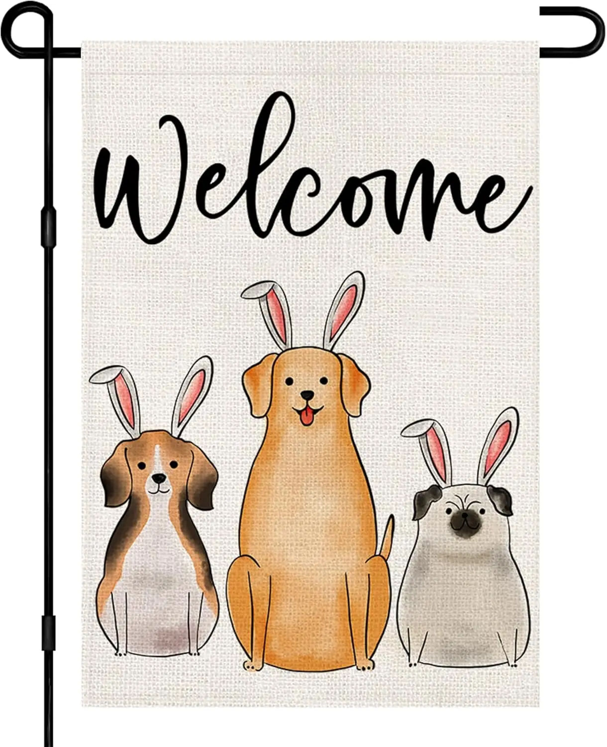 Easter Dog Garden Flag 12x18 Inch Double Sided for Outside Burlap Small Yard Welcome Spring Holiday Decoration DF450 ZZU WWL IIC