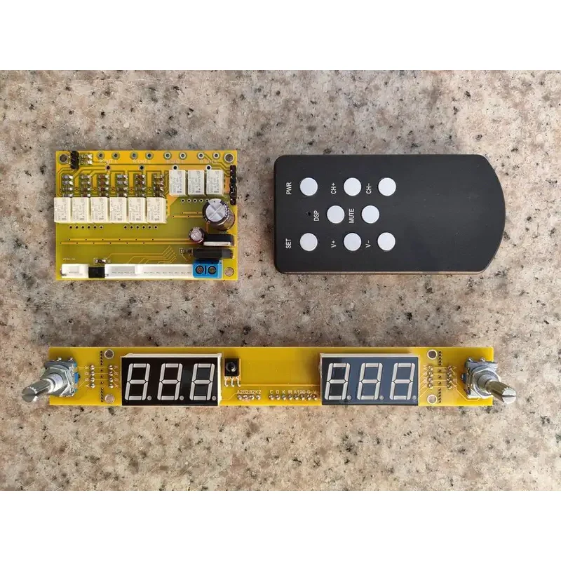 

Hifi remote control board dual display 64-level magnetic holding relay volume jv16