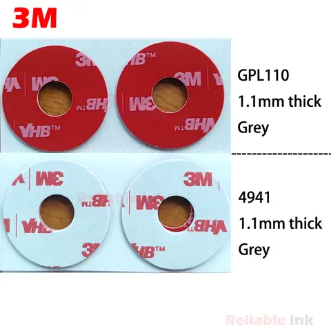 3M VHB 4941/GPL110 adhesivo fuerte almohadilla adhesiva de doble cara soportes almohadillas arandelas agujero central para soporte de teléfono emergente redondo 30mm