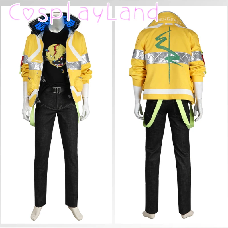 

2077 David Martinez Cosplay Costume Game Punk Runners Yellow Jacket Halloween Carnival Costume Comic Con Cos Roleplay Men Suit