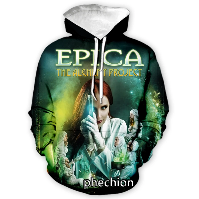 phechion New Men/Women Epica 3D Print Long Sleeve Hoodies Casual Hoodies Loose Sporting Pullover A174