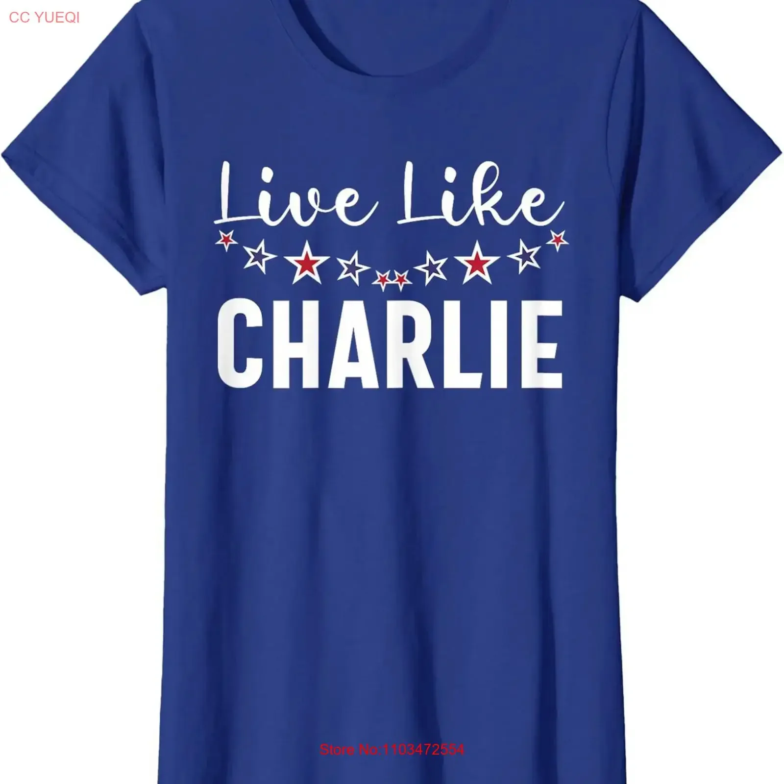 T-shirt à col rond pour femme, style vintage, lavé, polyvalent, élégant, vêtements de créateur, hommage commémoratif inspirant à Charlie