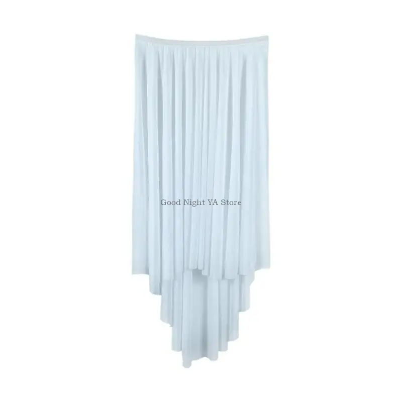 Women Elastic Waist Ballet Irregular Skirts Sheer Dance Over Scarf for Leotards