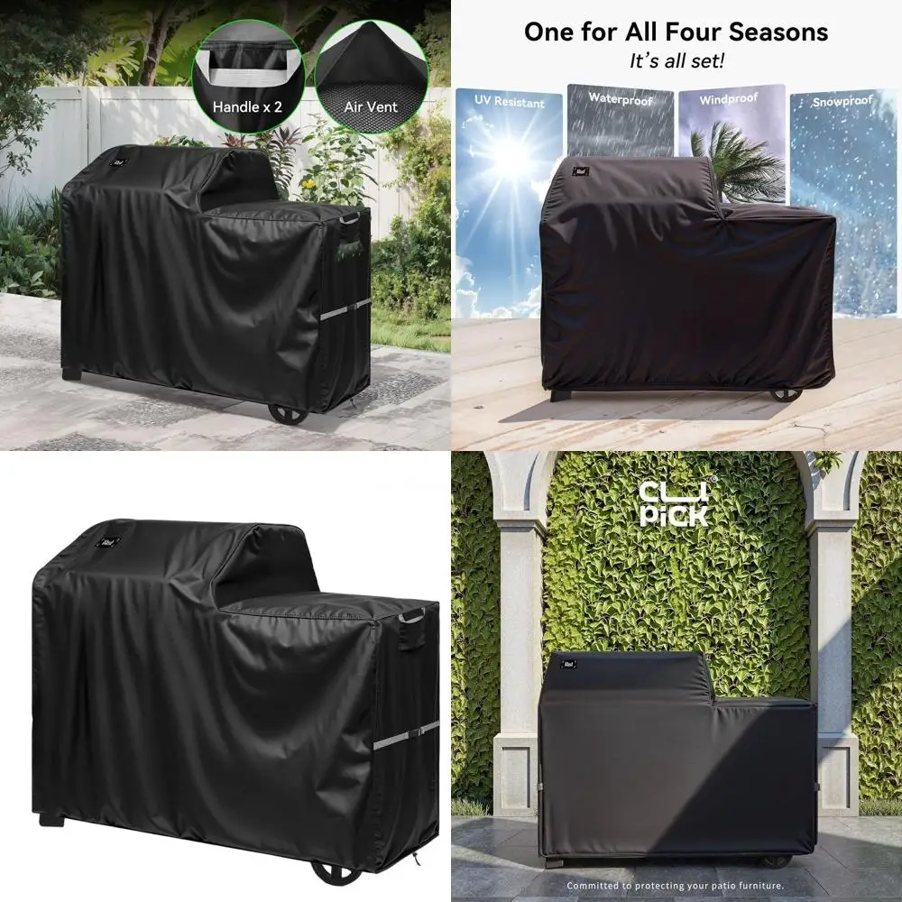 

Waterproof Full-Length All Weather Grill Cover Accessory for Traeger Woodridge Pellet Grill and Smoker TFB86MLH,Tear & Fade Resi