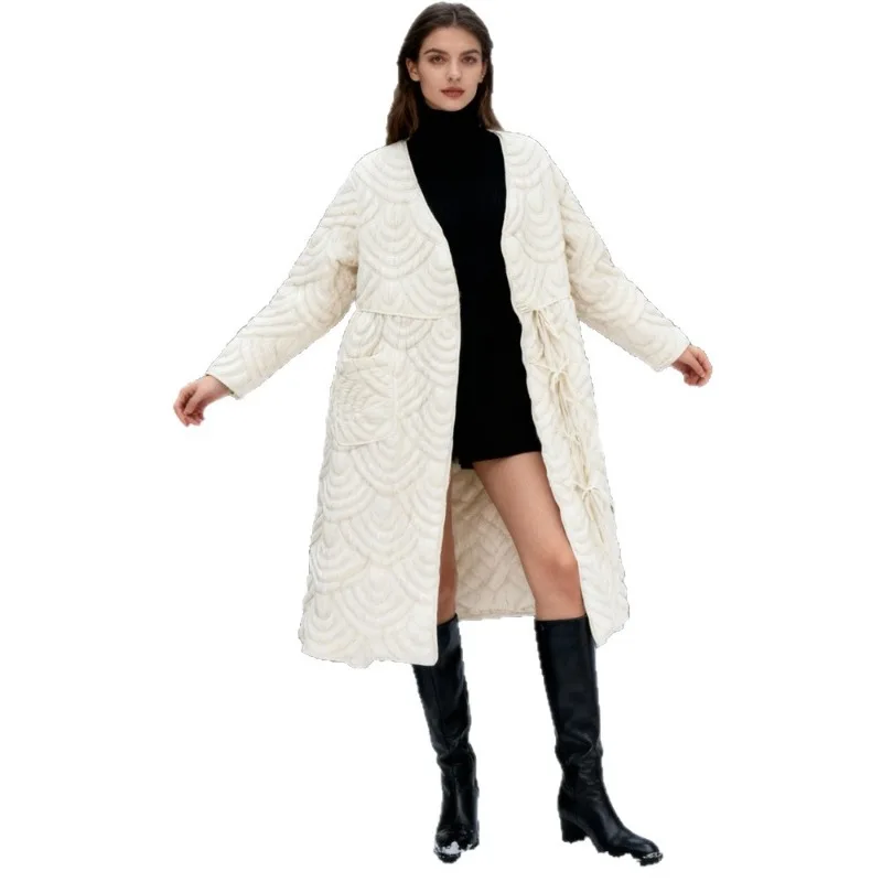 مياكي مطوي الشتاء مقنعين القطن Plisse سترة 2025 فضفاض سستة القسم مائة متوسطة طول سترة قطن عادية المرأة