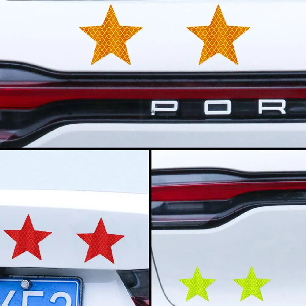 Adesivi di sicurezza riflettenti per paraurti auto Accessori per auto Adesivo riflettente per interni esterni Adesivo riflettente per stelle per auto riflettente