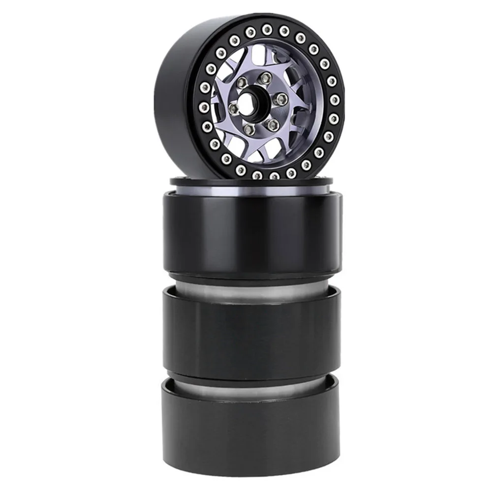 Aluminium Velg Beadlock 2.2in Velgen Hub 4 stuks Vervanging voor TRAX4 SCX10 90046 AXI03007 RedCat Gen8 1/10
