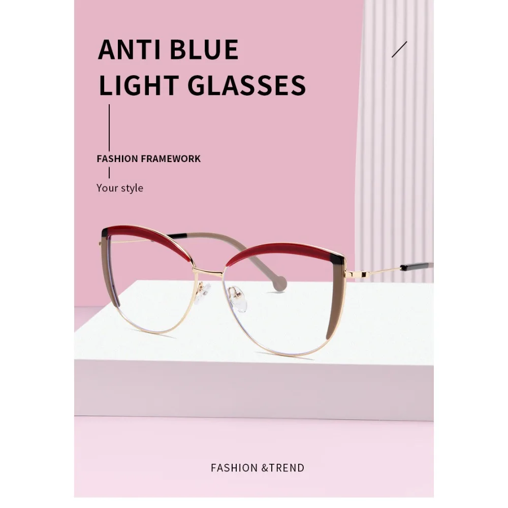 

Flat mirror with myopia optical frame exquisite high elegant temperament fashionable cat eye glasses frame stunning streamlined