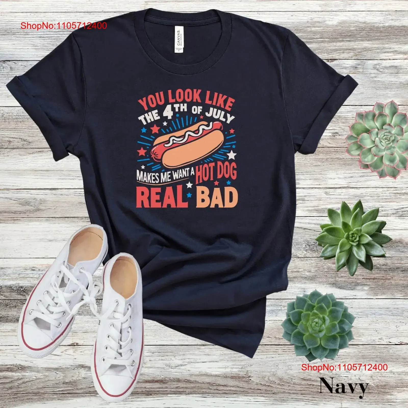 4th of July Makes Me Want a Hotdog Real Bad T Shirt vintage Washed Casual Comfortable designer clothes streetwear Breathable