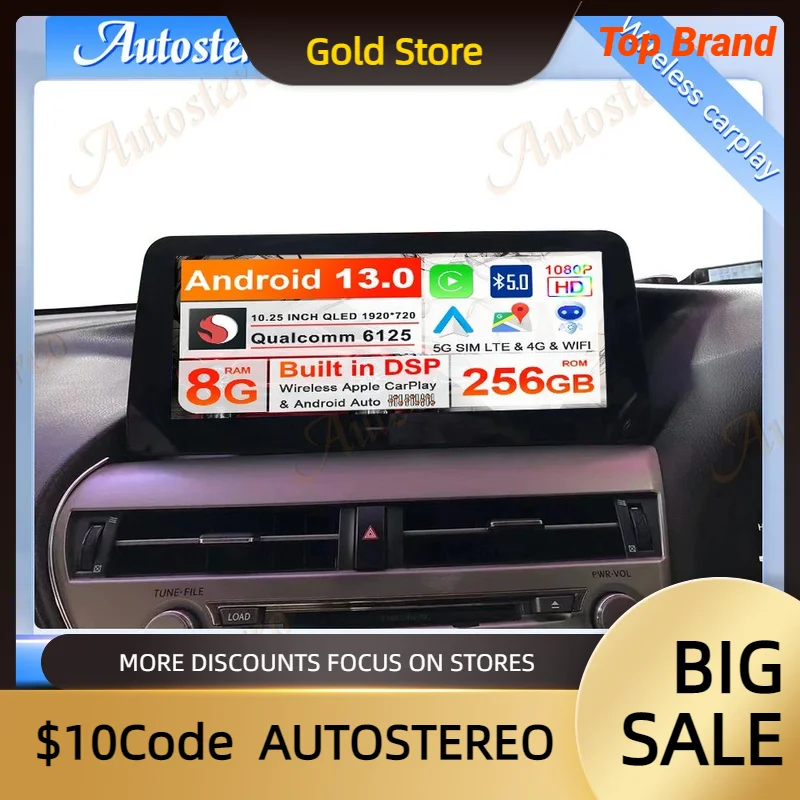 12.3 Dual System Qualcom Carplay Android13 For Lexus RX270 RX350 RX400 Car GPS Navigation Auto Stereo Multimedia Player HeadUnit