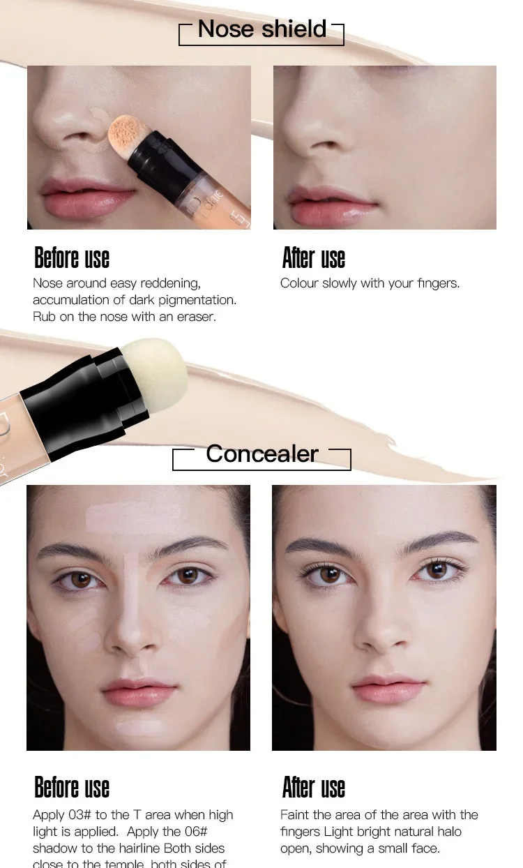 6 Kleur Hoge Dekking Concealer Corrector Gezicht Make-Up Foundation Crème Cover Acne Vlekken Donkere Kringen Hydraterende Basis Cosmetisch