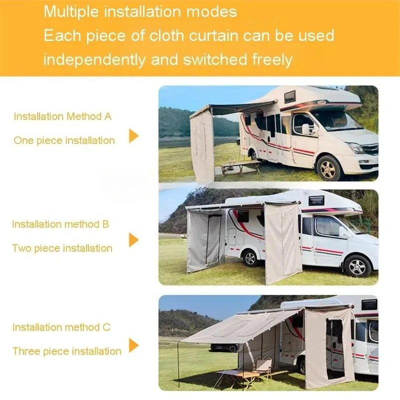 RV Side Tent Sunshade Canopy Side Expansion Fence RV Specific Side Tent 420D Oxford Cloth
