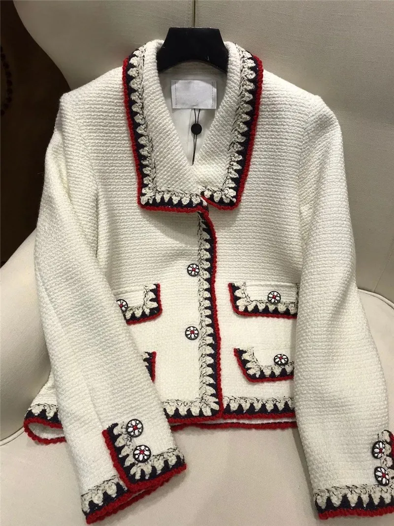 

Spring 2025 New Faion ort Outerwear Colion Color Small Fraance Sle Lady Ele ort Coat Button V-ne Long Sve