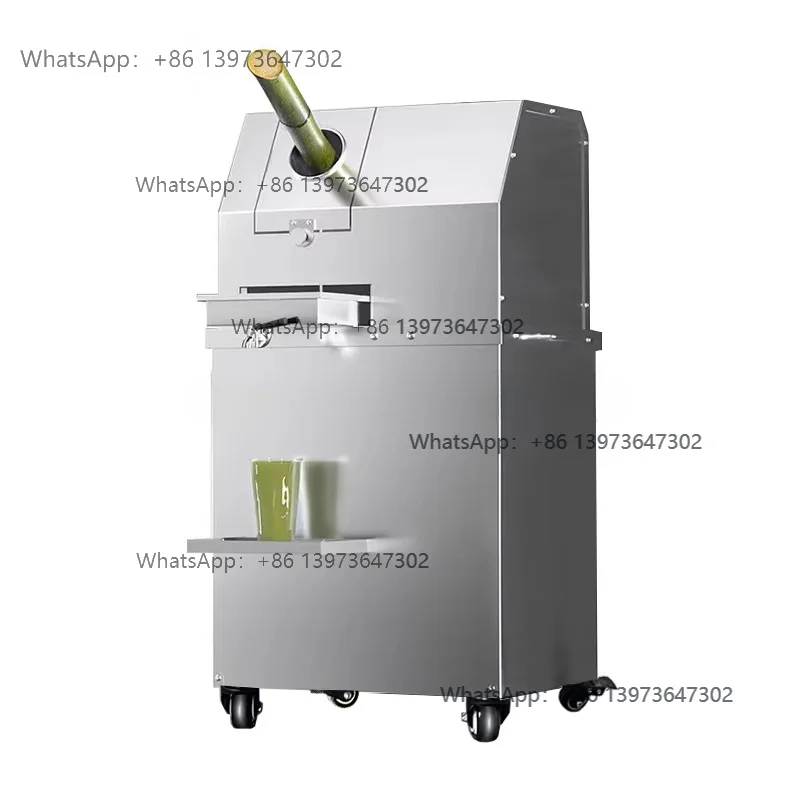 750w Stainless Steel Commercial Detachable Lid Electric Cold Press Sugarcane Machine Sugar Cane Juicer With Wheels