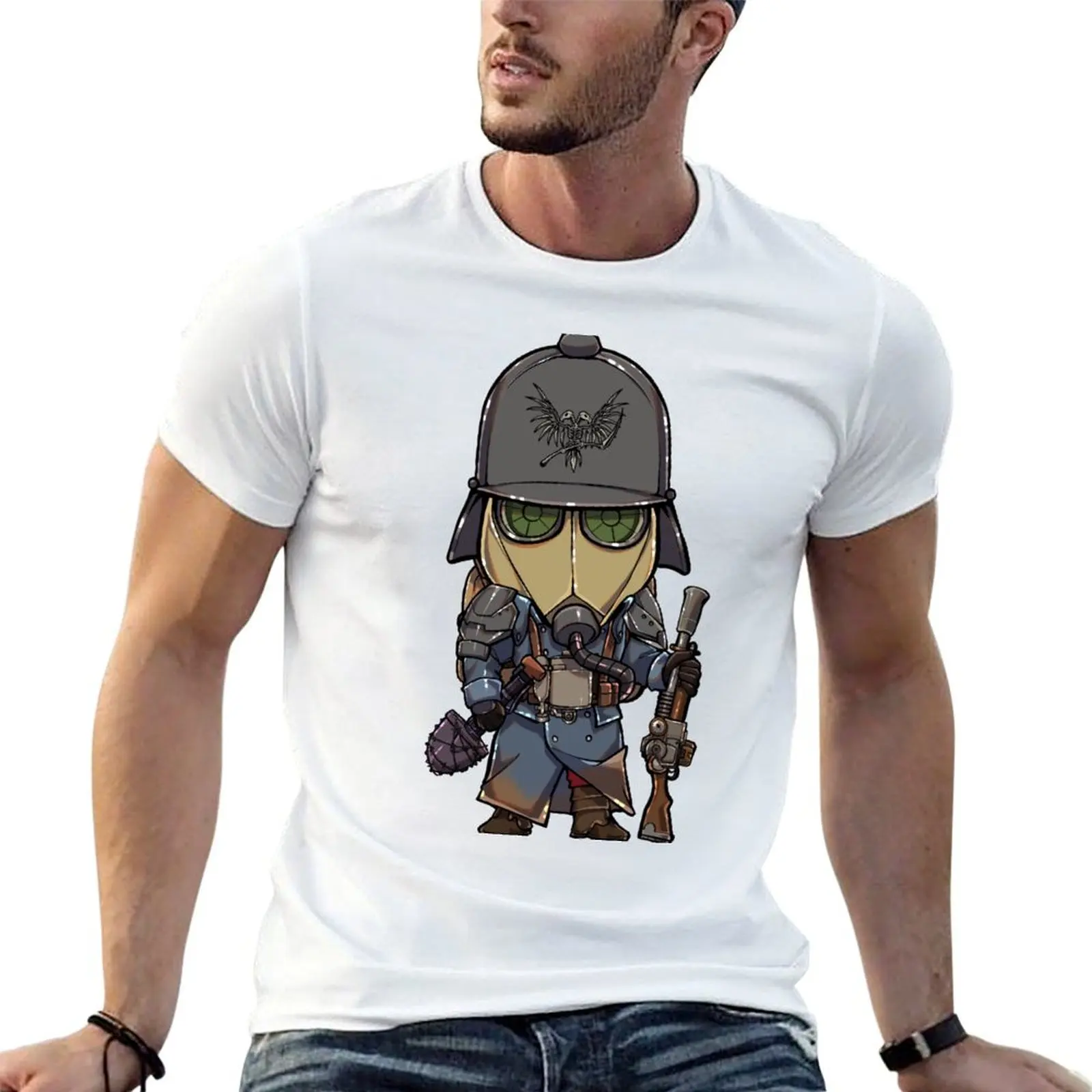 Death Korps of Prussia - Soldier in Gas Mask inspired by DKOK T-Shirt Casual Daily Wear Short Sleeve Top