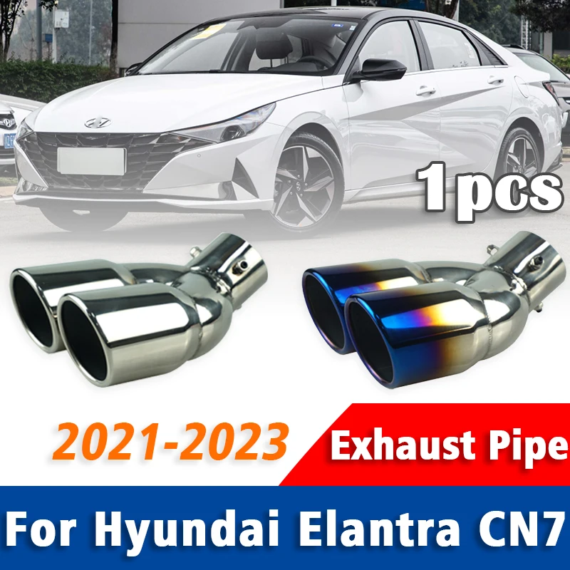 

1Pcs Stainless Steel Exhaust Pipe Muffler Tailpipe Muffler Tip For Hyundai Elantra CN7 2021 2022 2023 Avante i30 Accessories