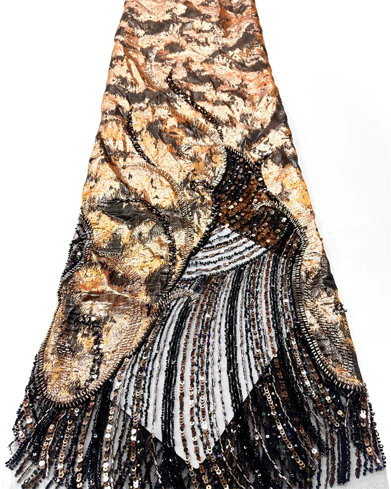 African Beaded 2026 High Quality Nigerian Sequins With Pearl Lace French Tulle Lace Fabric For Party Dress Sewing