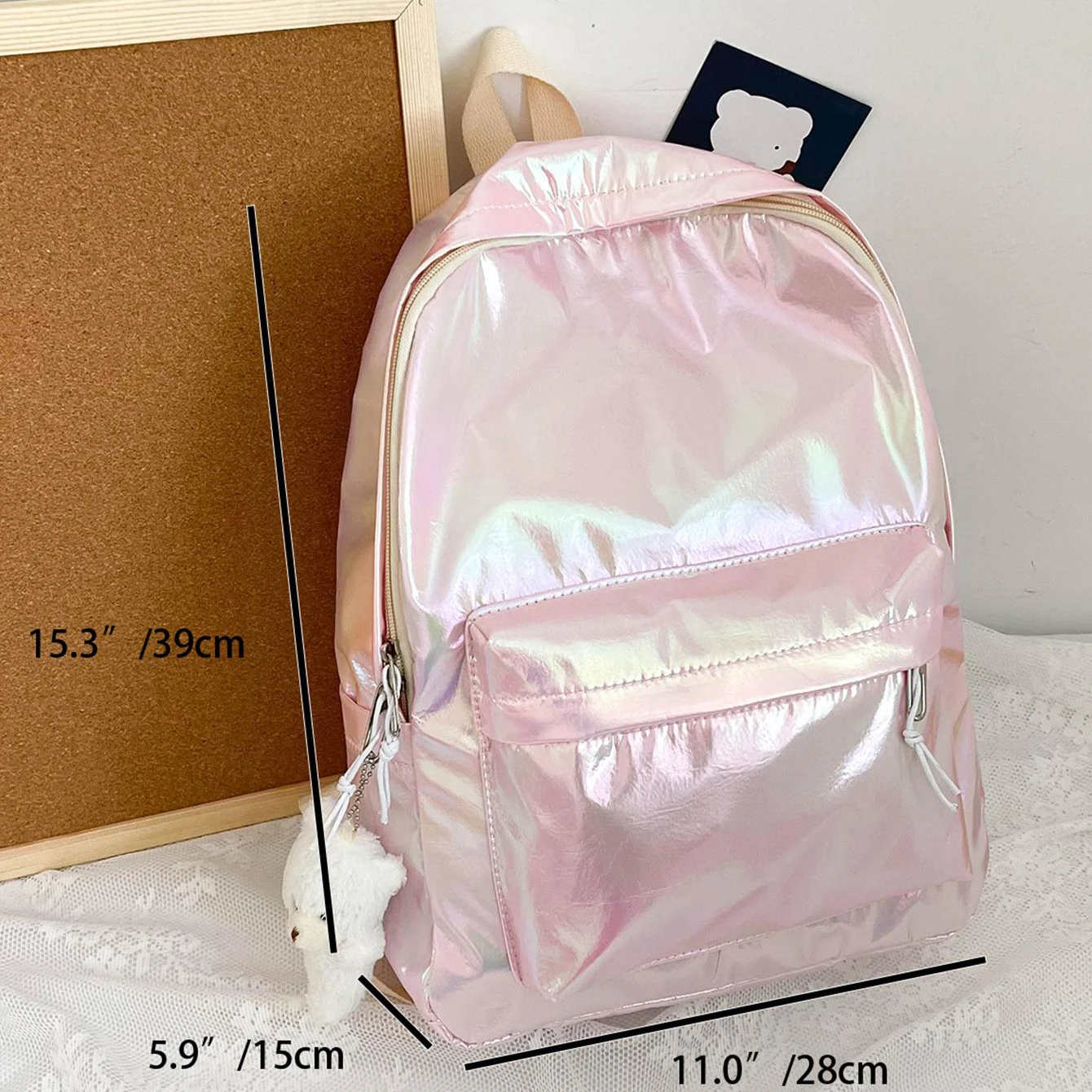 Personalized Embroidered Fashion Hologram Backpack Laser Shiny School Backpack Custom Any Name Daypack