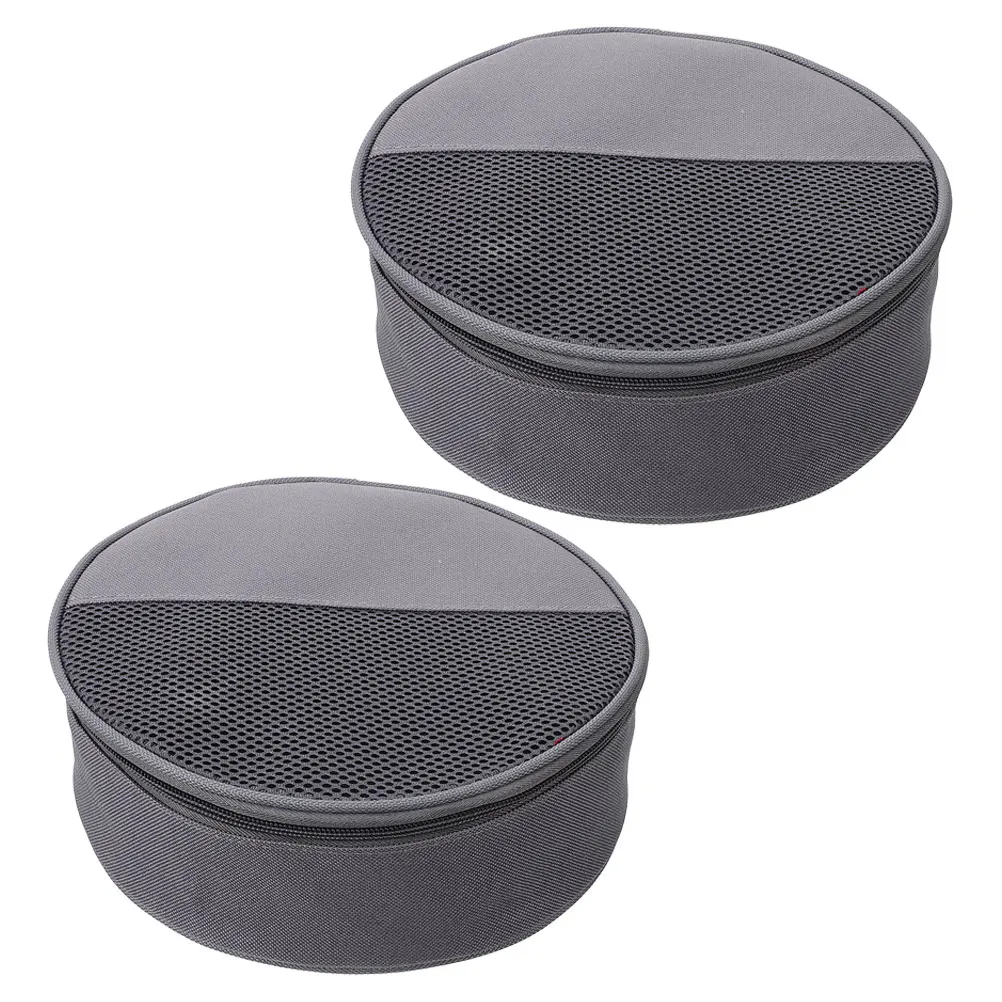 

2pcs Outdoor Tableware Bag Camping Kitchenware Storage Durable Cloth Portable Round Plate Bowl Utensils Cookware