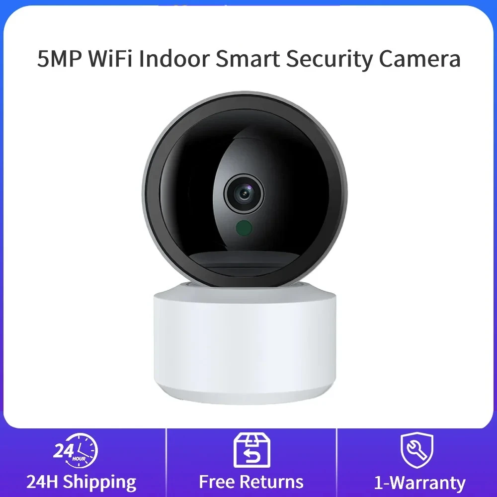 5MP Wifi Indoor Smart Security Camera for Baby Monitor Dog Camera 4.0X Zoom Ultra Long IR Vision Distance O-Kam APP