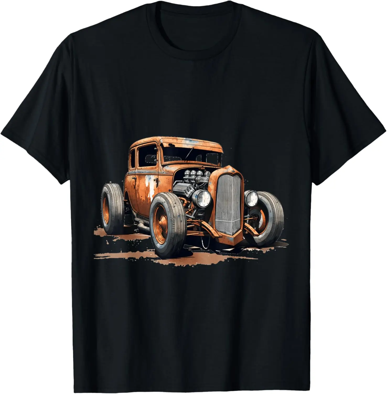 Roest Emmer Hot Rod Rat Rod Vintage Klassieke Auto Mannen T-shirt