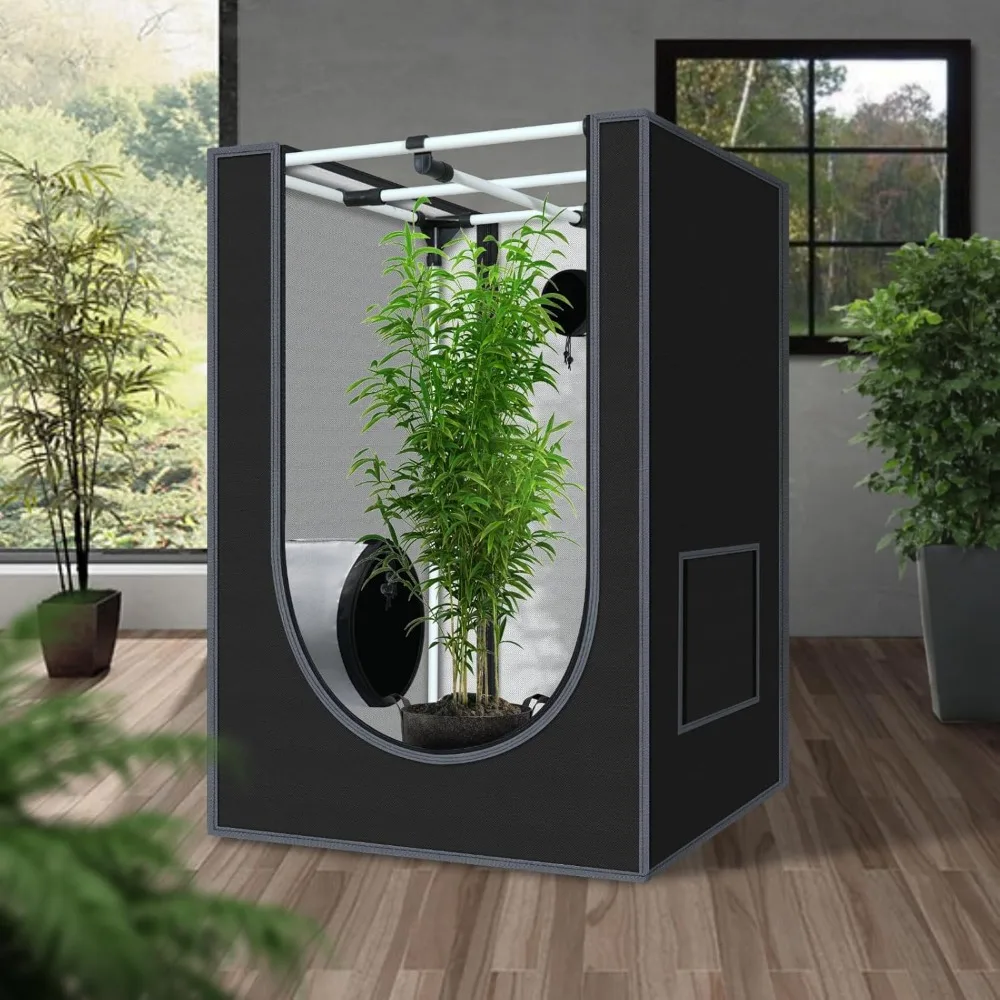 2x2 グロウテント 24x24x36 水耕栽培 室内植物栽培室 床トレイ付き