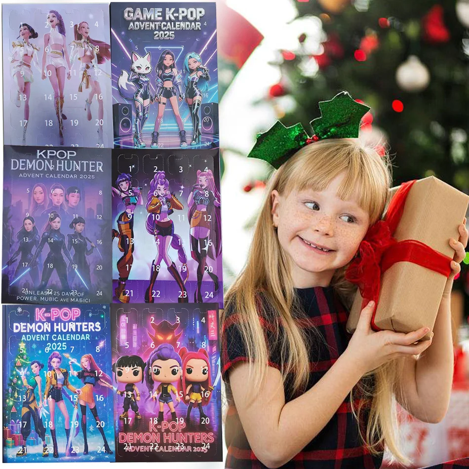

Новый Kpop Demon Hunters Адвент-календарь K Pop Demon Hunters Rumi Mira Zoey Tiger Рождественский обратный отсчет Адвент-календарь Подарок 24 дня