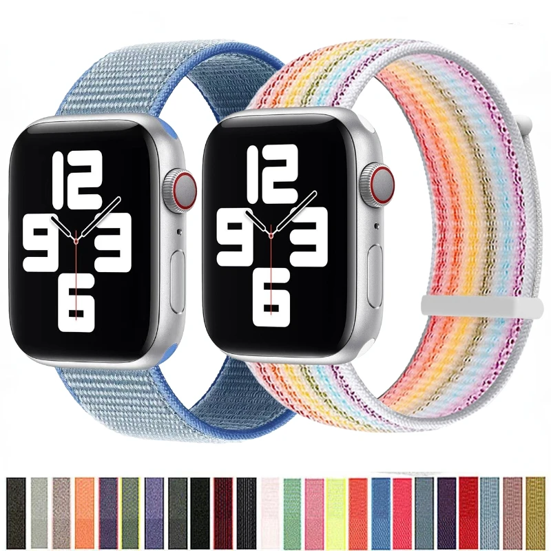 

Nylon Loop Strap for Apple Watch Ultra 49mm 10 9 8 7 46mm 45mm 41mm Bracelet Wristband Correa IWatch 6 5 4 SE2 44mm 40mm 3 42mm