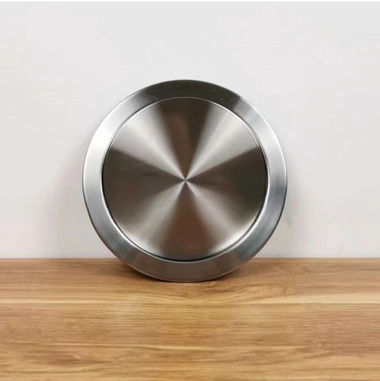 

Countertop embedded stainless steel trash can flip cover shaking cover elastic cover decoration kitchen bathroom brushed square