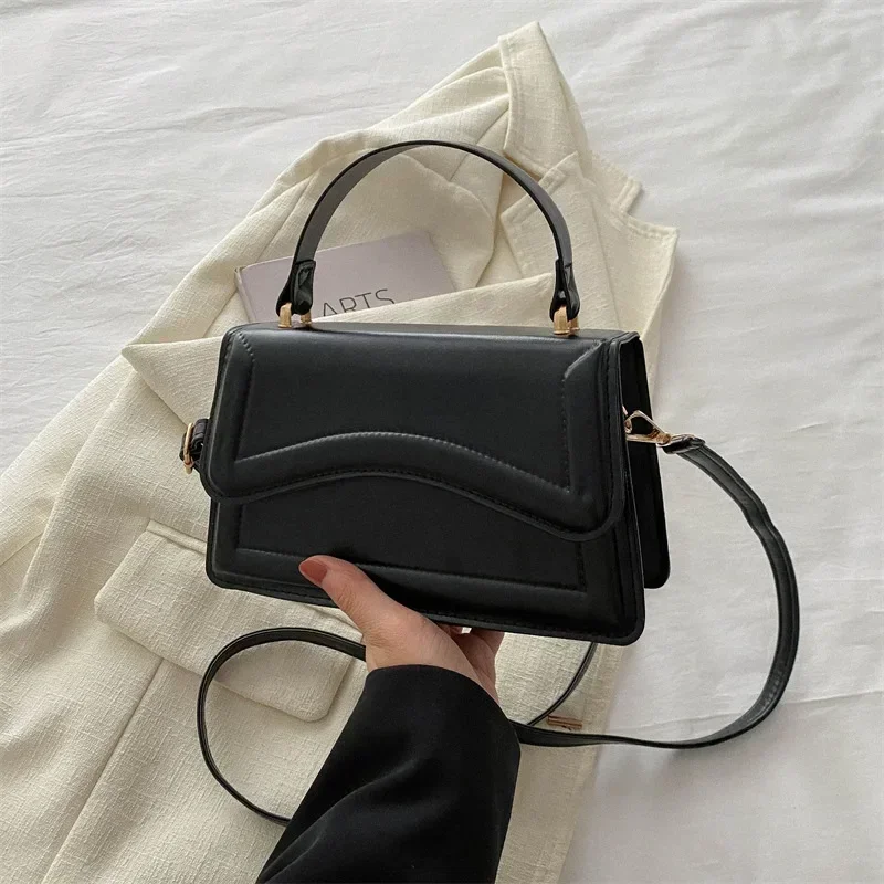 High Quality PU Leather Handbag Purse Women's Bag Solid Color Shoulder Crossbody Bags Lady Messenger Small Tote for Women Girls