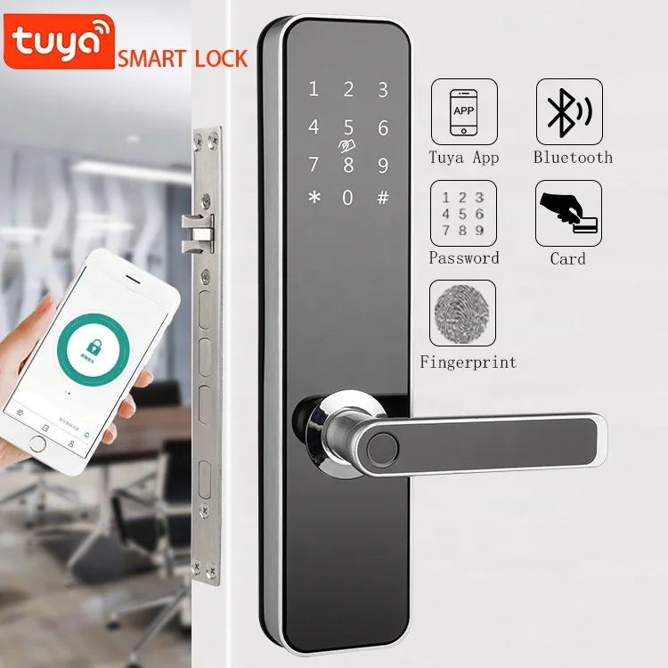 Security Fingerprint Lock Combination Lock Pick Set Unlock Ble Tuya App Lock Passcode Card Access