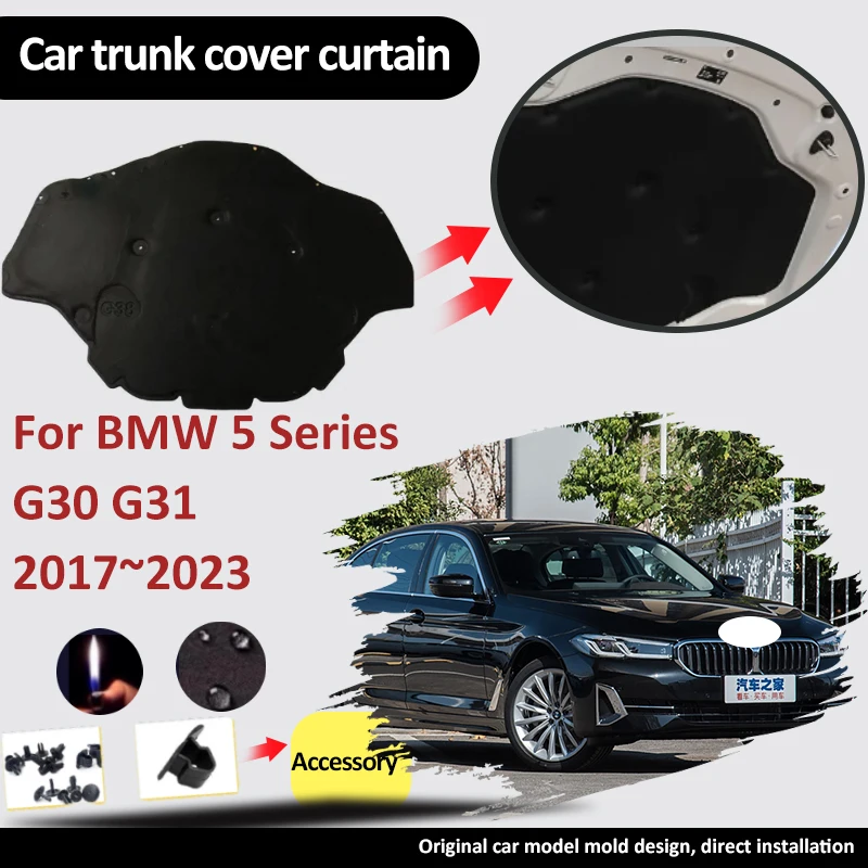 For BMW 5 Series G30 G31 2017~2023 2018 2022 Car Front EngineInsulation Pad Heat Soundproof Mat Cover Foam Fireproof Accessories