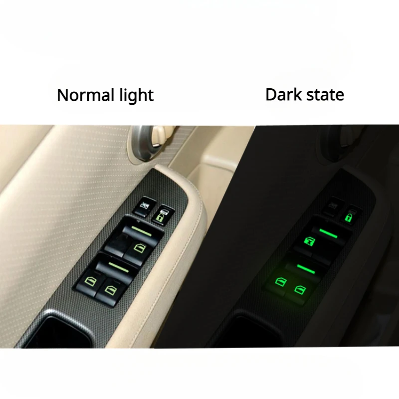 Car Window Button Luminous Sticker Lifter Switch Night Fluorescent Decals Cars Interior Stickers Auto Accessories