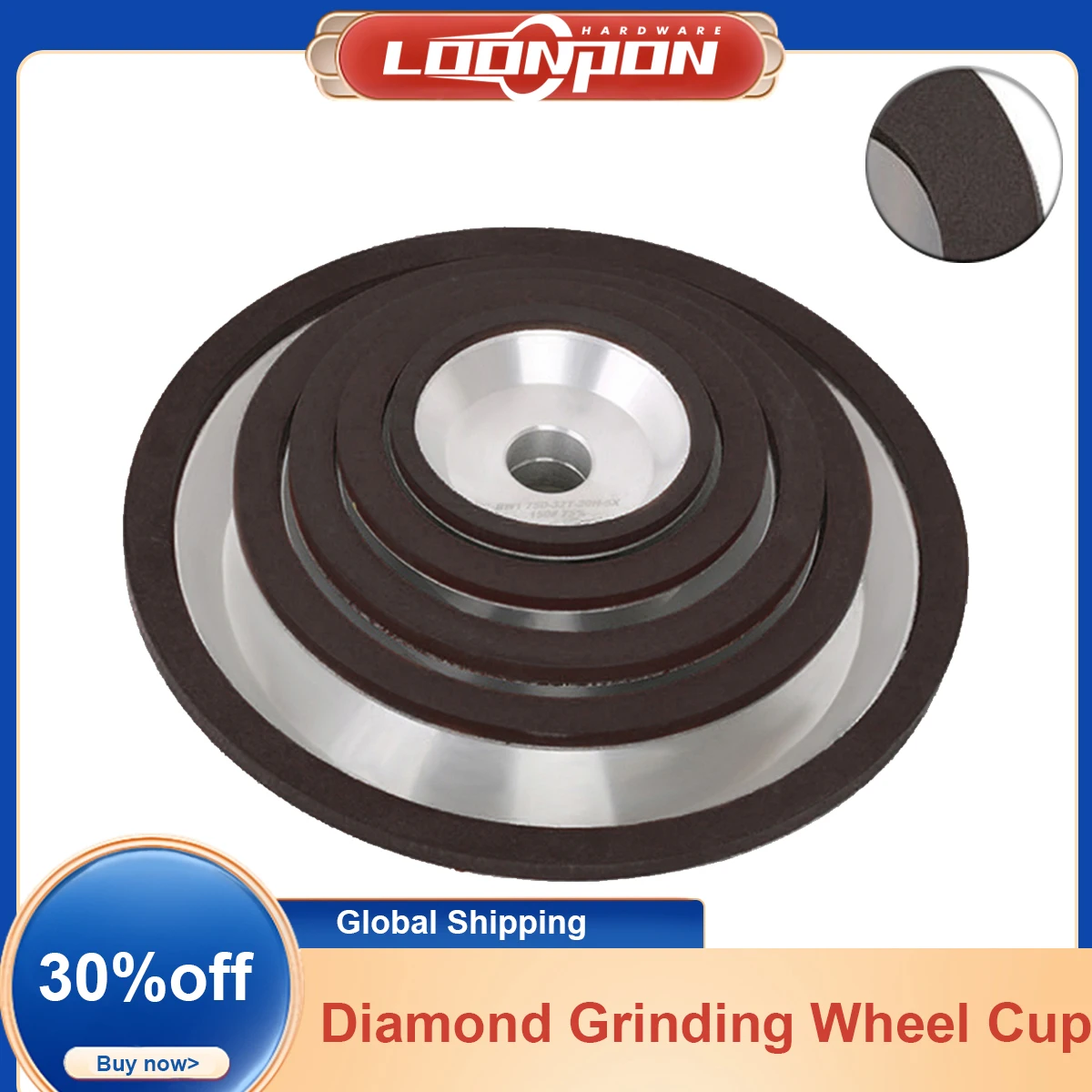 Diamond Grinding Wheel Cup Grinding Circle for Tungsten Steel Milling Cutter Tool Sharpener Grinder Accessories Various Size