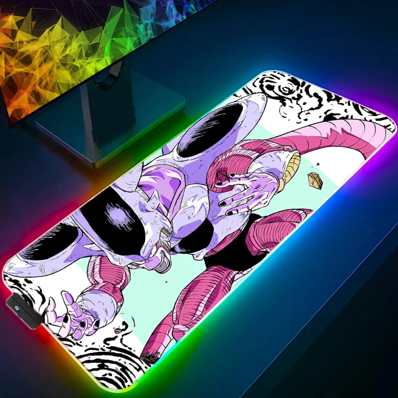 

Dragon Ball Frieza RGB Mouse Pad Anime Carpe Large PC Gamer Computer LED Mausepad Keyboard Gaming Accessories Backlight Desk Mat