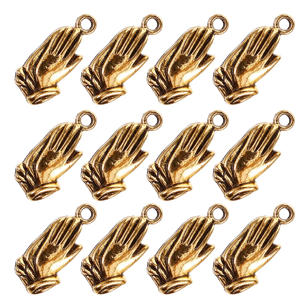 

20Pcs Prayer Hands Pendants Zinc Alloy Unique Design Versatile Use DIY Crafts Jewelry Making Supplies Charms Bulk Necklace
