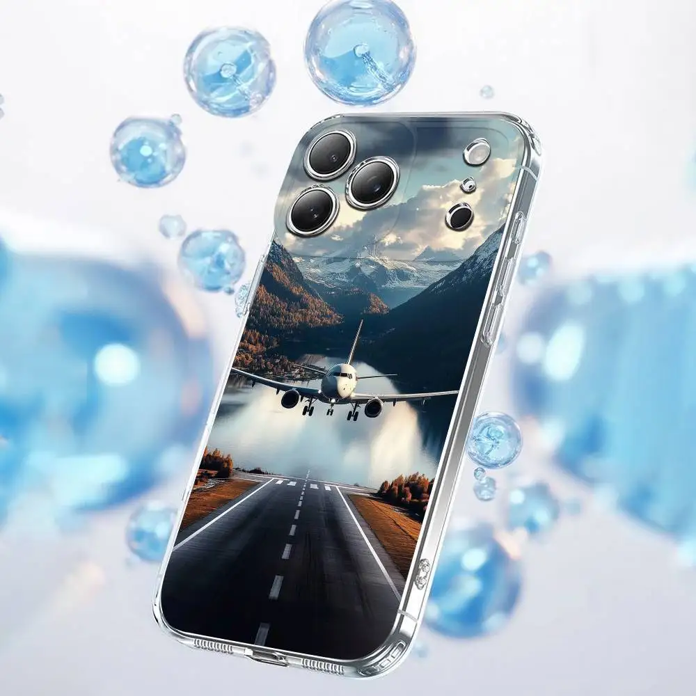 Big Plane Airliner AIRPORT Phone Case For iPhone 17,16,15,14,13,12,11,Plus,Pro,Max,Plus,E,Air,Mini Transparent Cover