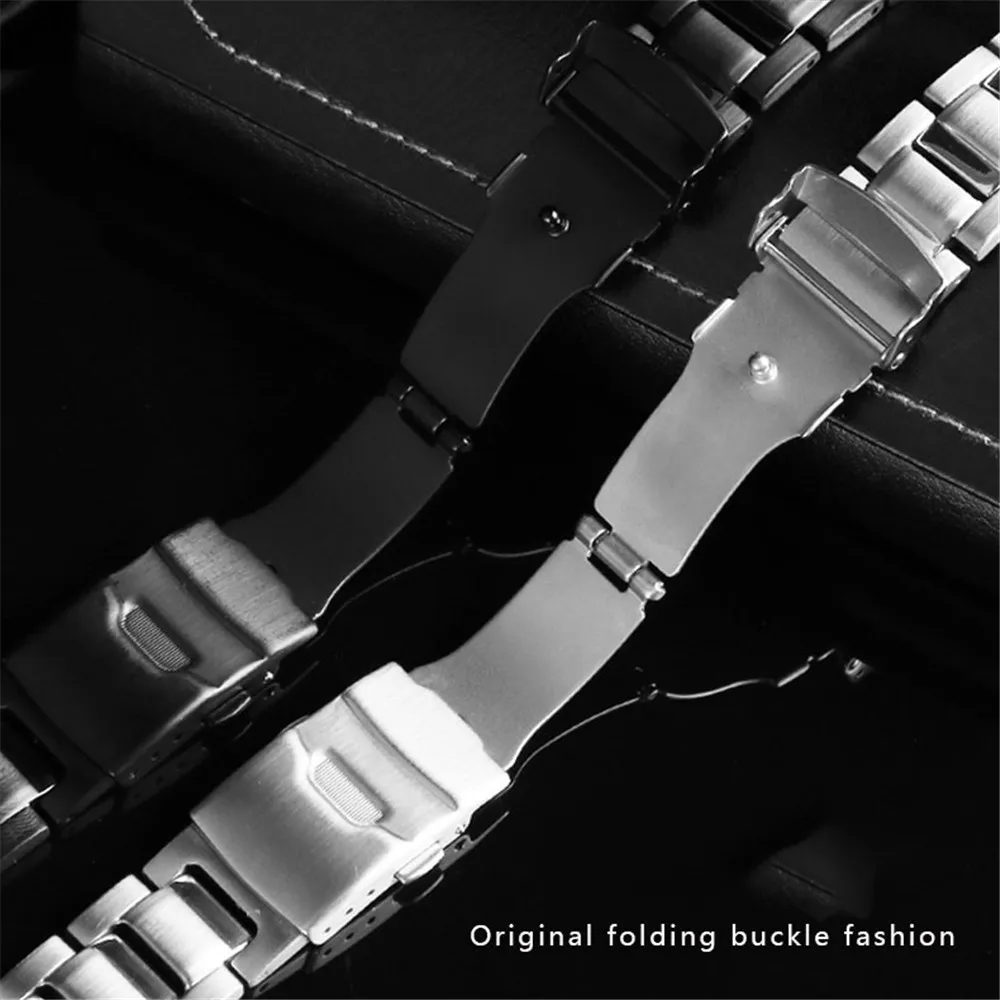 Stainless Steel Watch Band Strap For Casio MTG-B1000 Men Matte Metal black Solid Watchband Bracelet Accessories