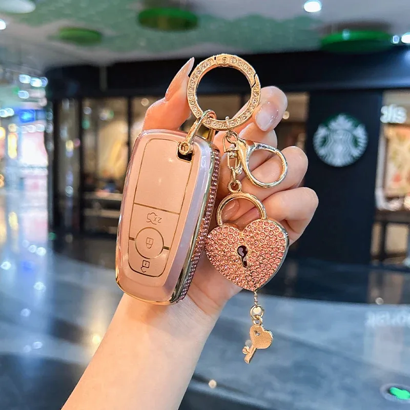 

For Ford Mondeo Keycase Bronco Focus Escort EDGE Plus Explorer Escape Mustang Keycover Keyshell Keychain cars accessories Carkey